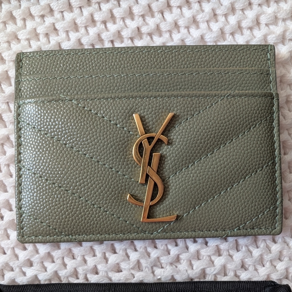 RARE Saint Laurent Pistachio Green Card Holder